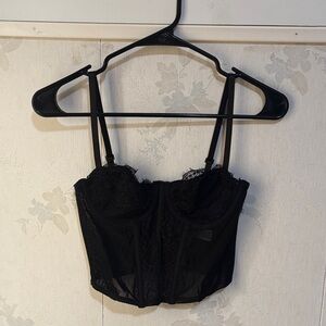 Elegant Black Lace Bustier